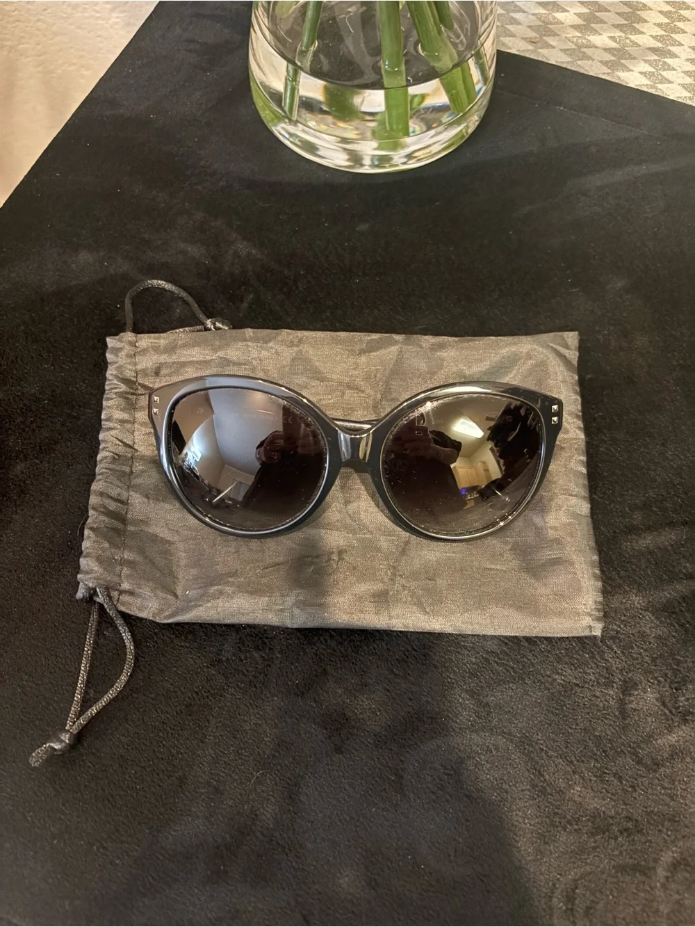Valentino Black Gradient Cat-Eye Sunglasses
